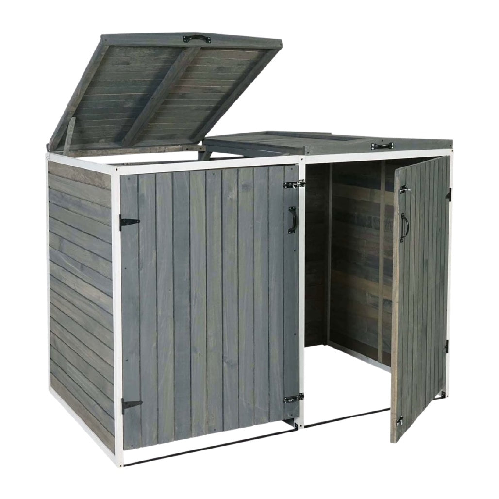 屋外収納ボックス - 庭やバルコニーでの収納に使用 - ウッドとメタル製 - 100 x 80 x 90