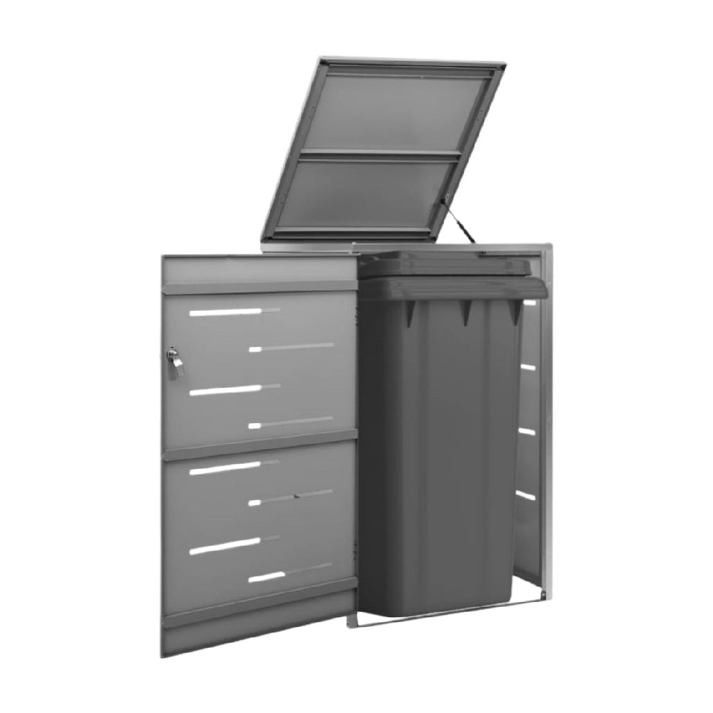 屋外用ゴミ箱収納ボックス - 公共スペースや庭に最適 - スチール製 - 80 x 56 x 114