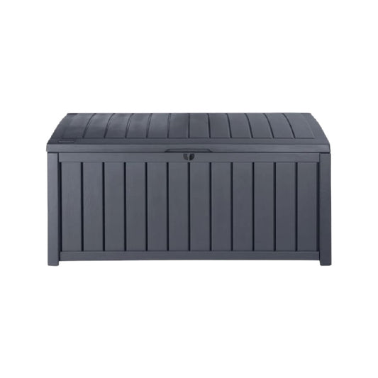 収納ボックス付き屋外用グレー樹脂製 - 120 x 70 x 60